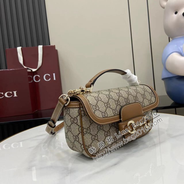 Gucci專櫃古馳最新款Horsebit 1955系列小號手提單肩斜挎女包 jh2759型號：815206
